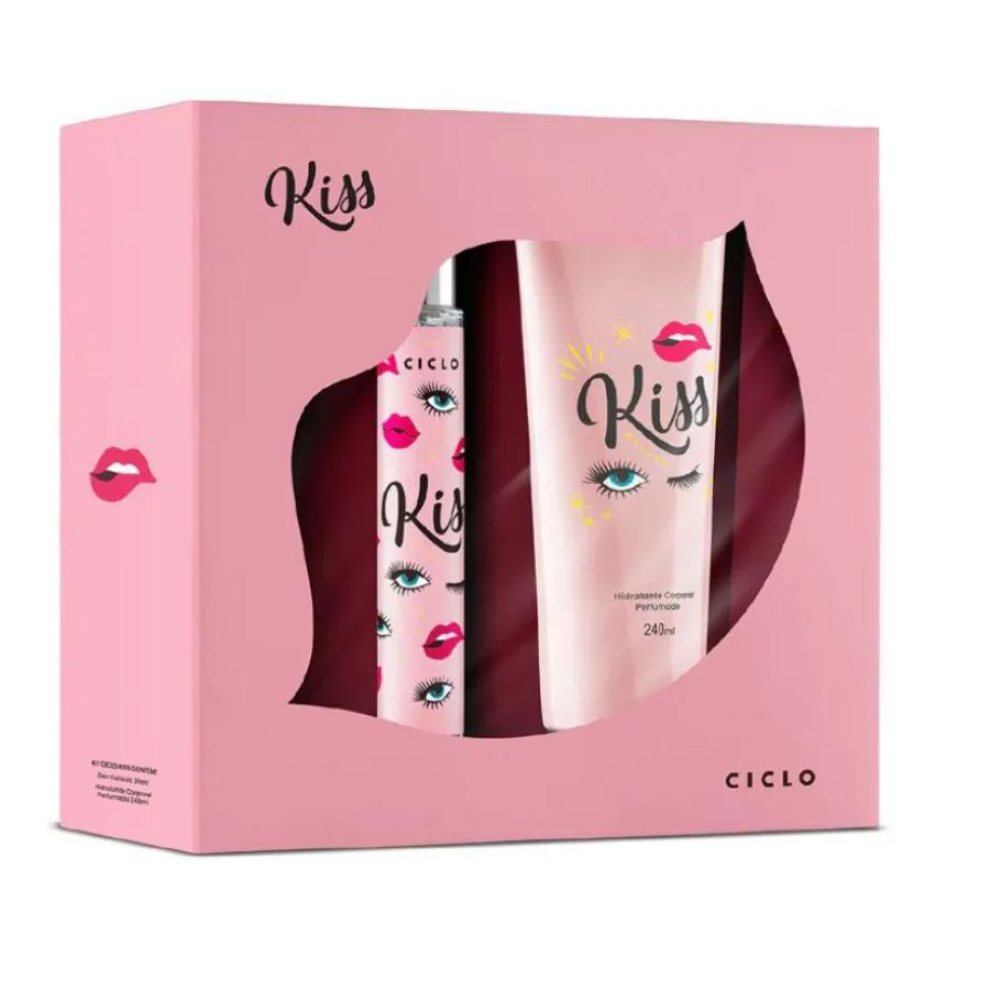 Kit Kiss Ciclo Feminino Loção Hidratante 240ml + Deo Colônia 30ml 