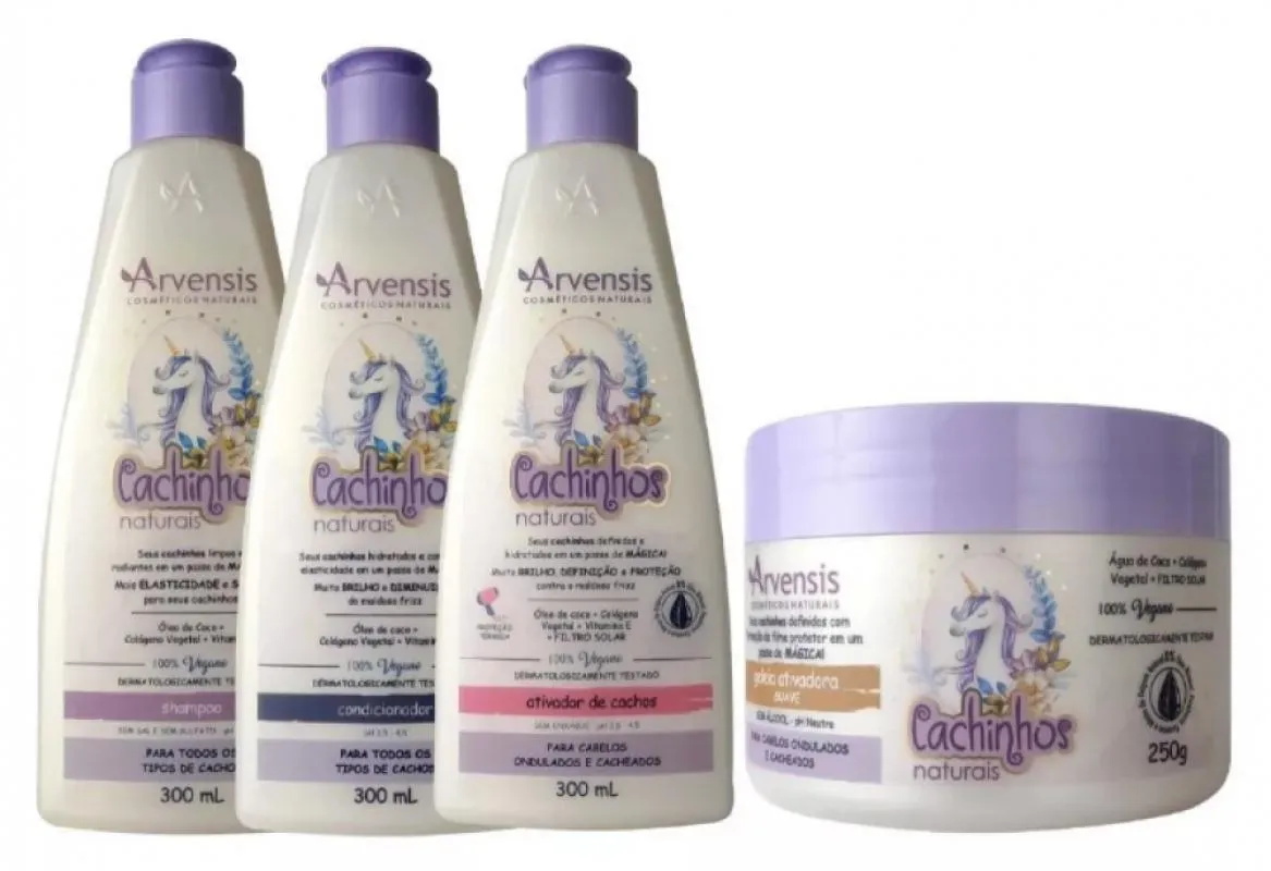 KIT TRATAMENTO INFANTIL CACHINHOS NATURAIS ARVENSIS 4 ITENS