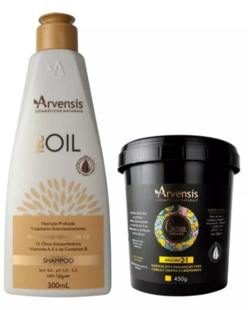 KIT SHAMPOO TEC OIL 300ML E MáSCARA CACHOS 2X1 450G