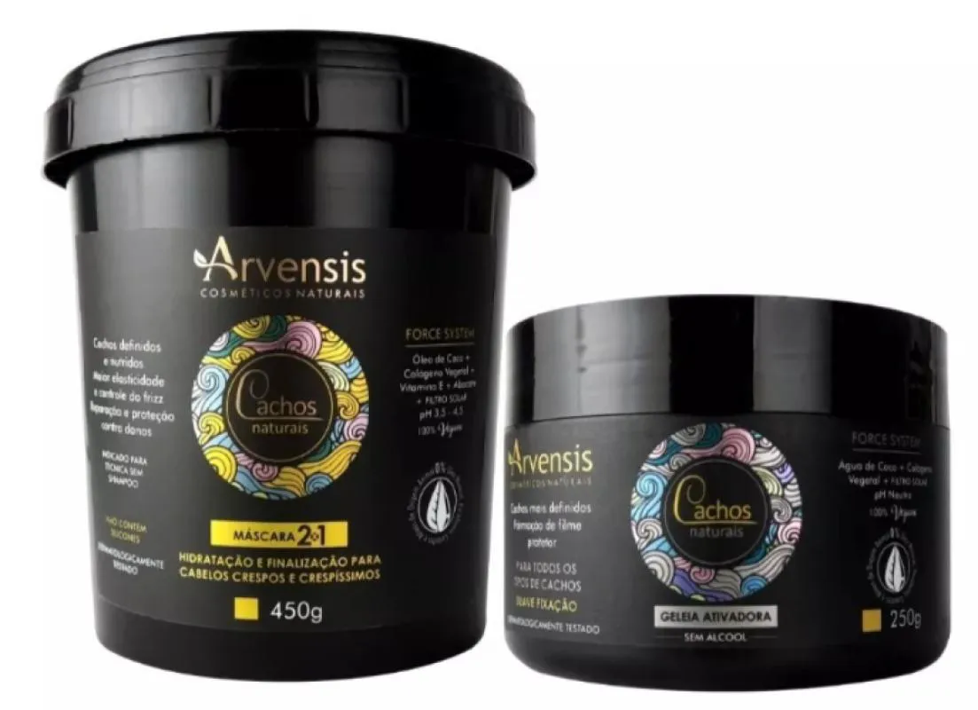 KIT CACHOS DEFINIDOS ARVENSIS MASCARA 2X1 450G+GELEIA SUAVE