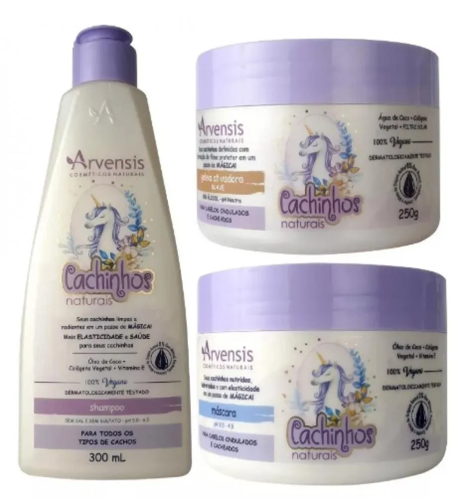KIT CACHINHOS NATURAIS ARVENSIS ONDULADOS SHAMPOO + MASCARA + GELEIA