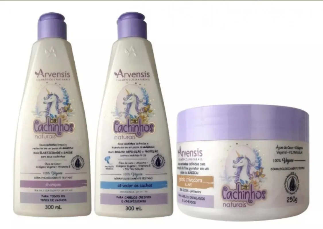 KIT ARVENSIS CACHINHOS SHAMPOO ATIVADOR CRESPO GELEIA SUAVE