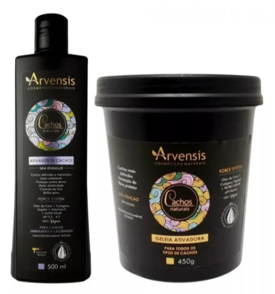 KIT ARVENSIS CACHOS ONDULADO ATIVADOR 500ML GELEIA ALTA 450G