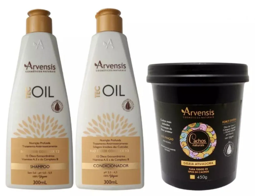 KIT ARVENSIS TEC OIL SHAMPOO E CONDICIONADOR + GELEIA ALTA