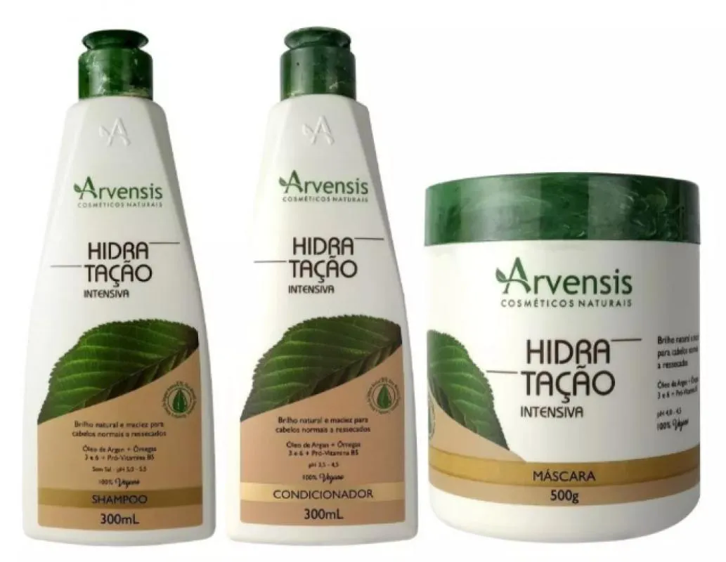 KIT ARVENSIS HIDRATAçãO SHAMPOO CONDICIONADOR MASCARA 500G