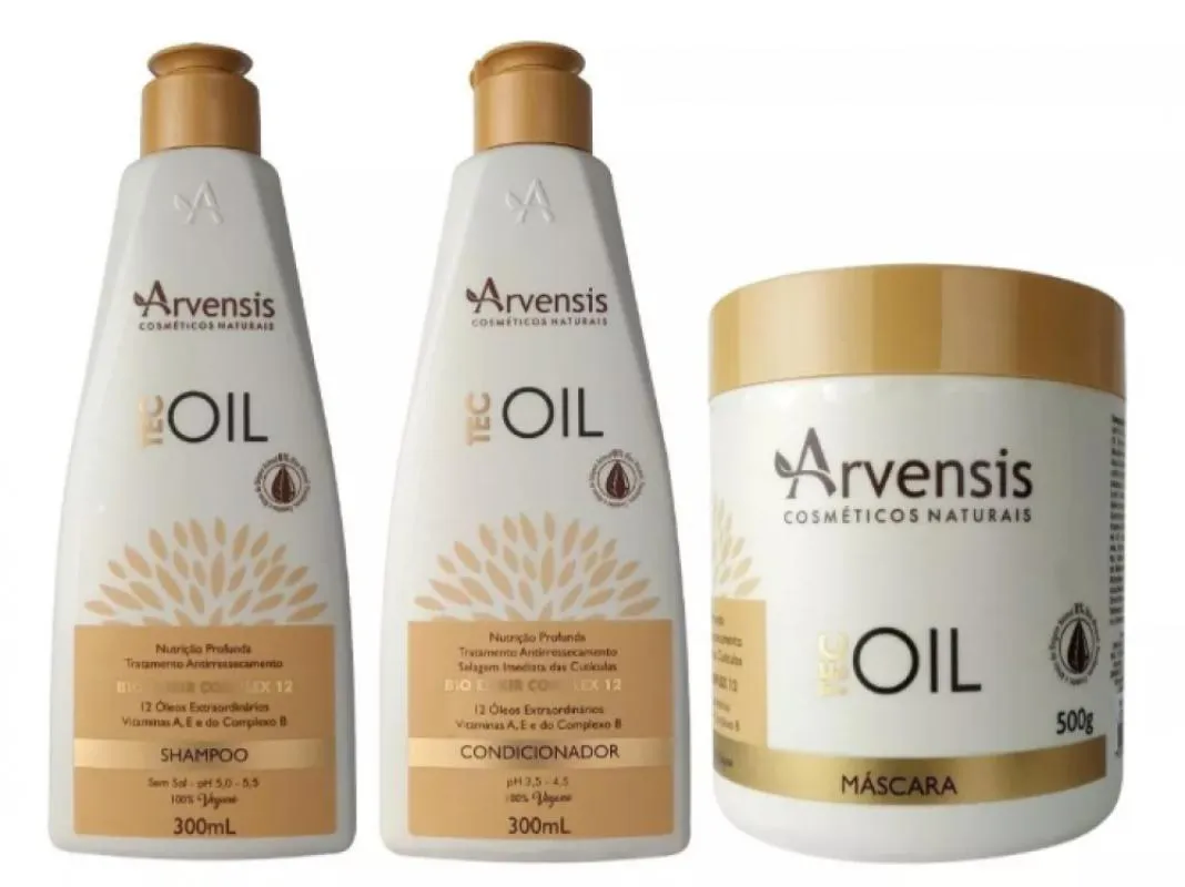 KIT ARVENSIS TEC OIL SHAMPOO + CONDICIONADOR + MáSCARA 500G