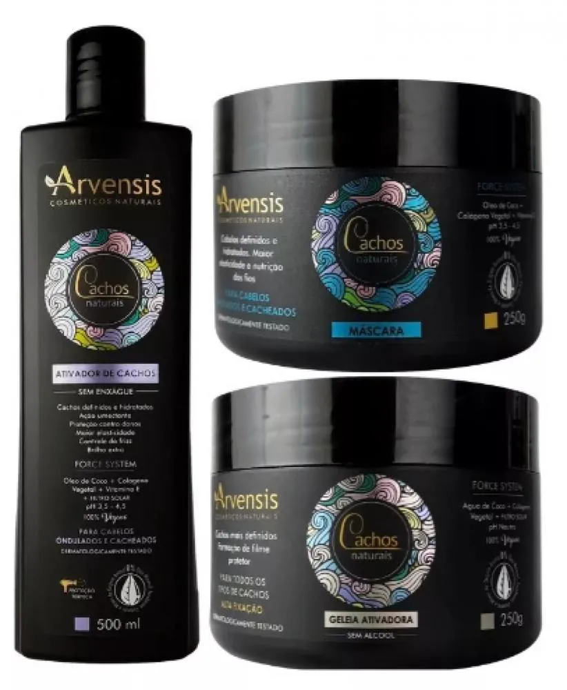 KIT CACHOS ATIVADOR E MáSCARA ONDULADOS + GELATINA ALTA FIXAçãO