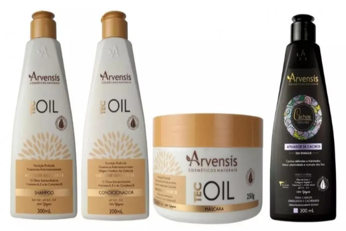 KIT ARVENSIS TEC OIL SHAMPOO CONDICIONADOR MASCARA + ATIVADOR ONDULADO