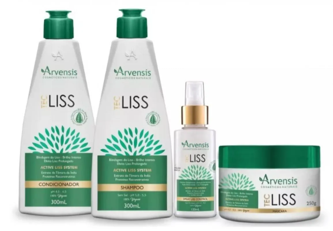 KIT SHAMPOO + CONDICIONADOR + MáSCARA + PROTETOR ARVENSIS TEC LISS