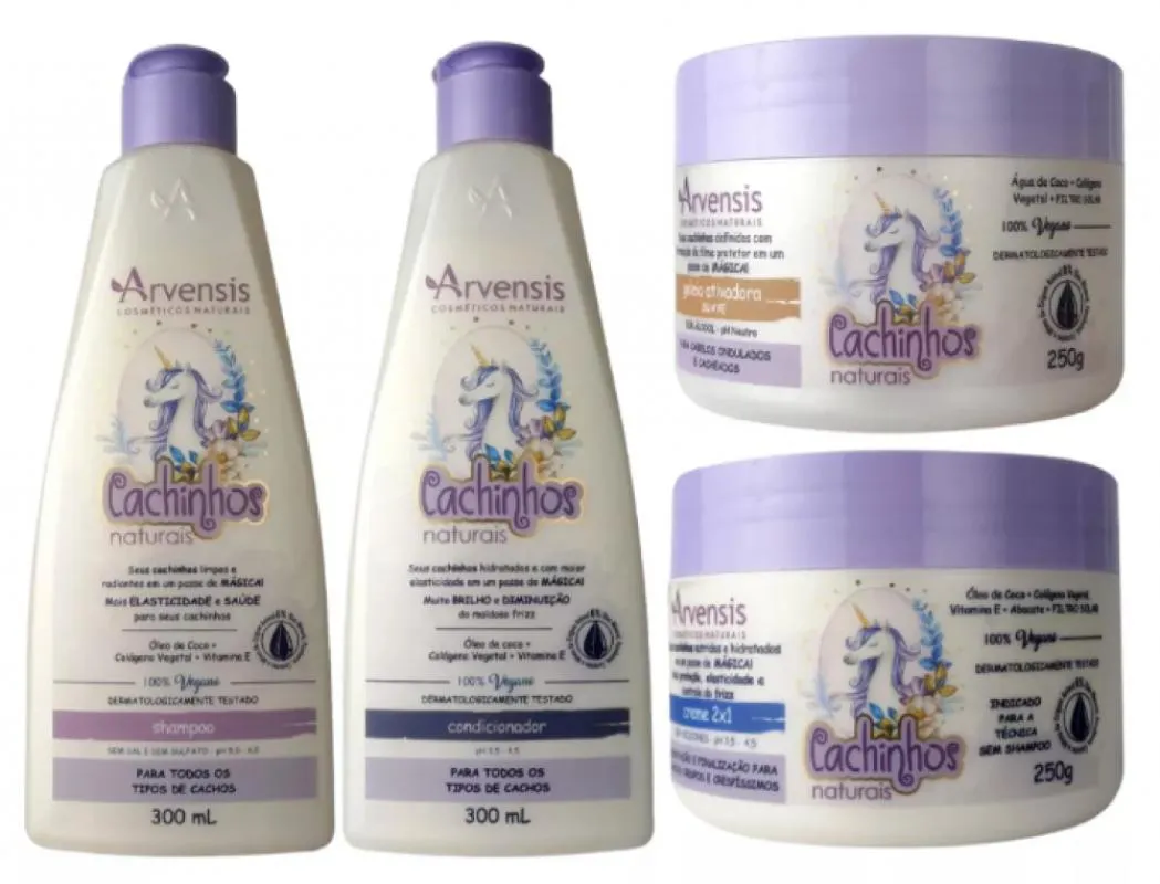 KIT ARVENSIS CACHINHOS SHAMPOO CONDICIONADOR CREME 2X1 GELEIA SUAVE