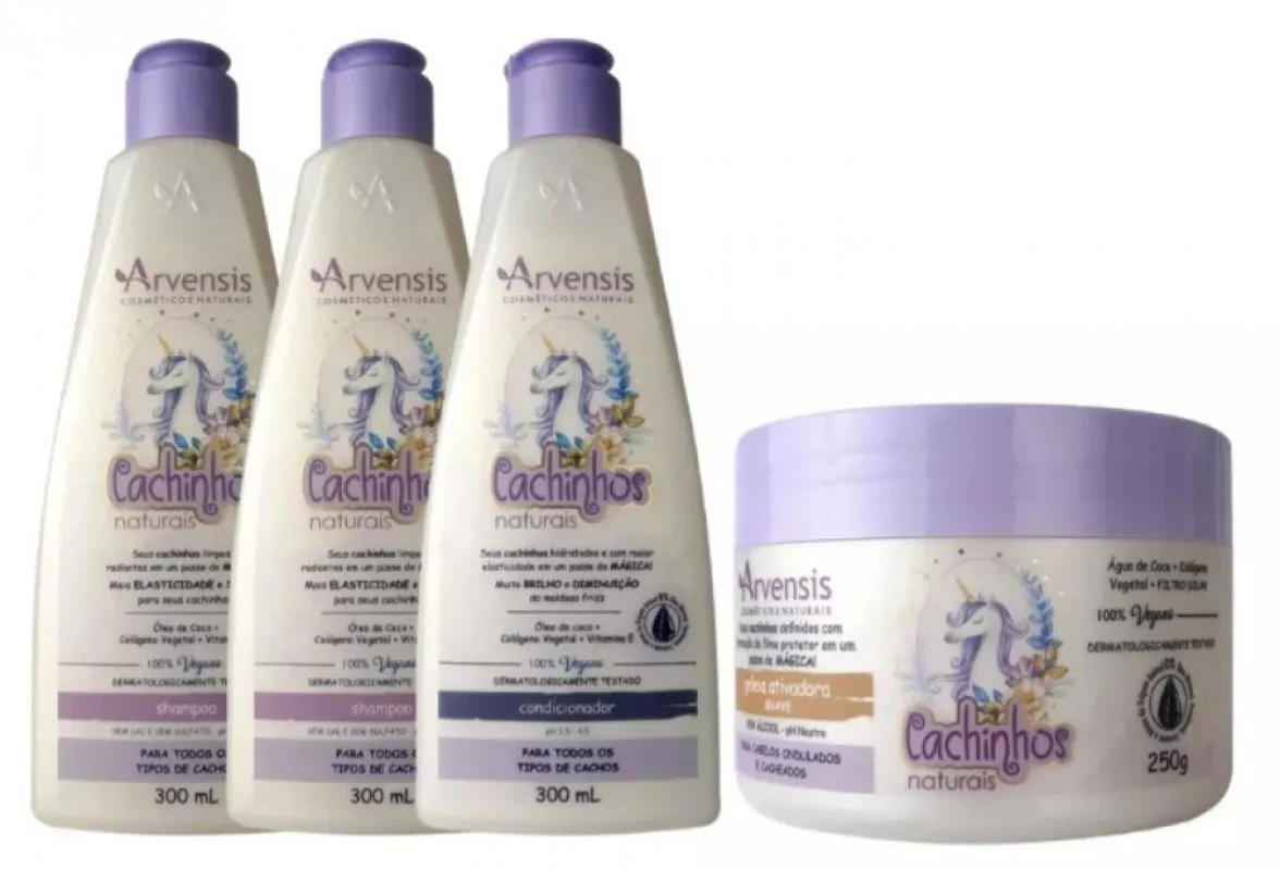 KIT ARVENSIS CACHINHOS 2 SHAMPOO + 1 CONDICIONADOR + 1 GELEIA SUAVE
