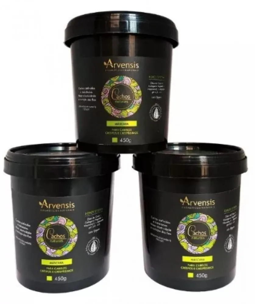 KIT MASCARA TRATAMENTO CAPILAR HIDRATAçãO ARVENSIS CRESPOS