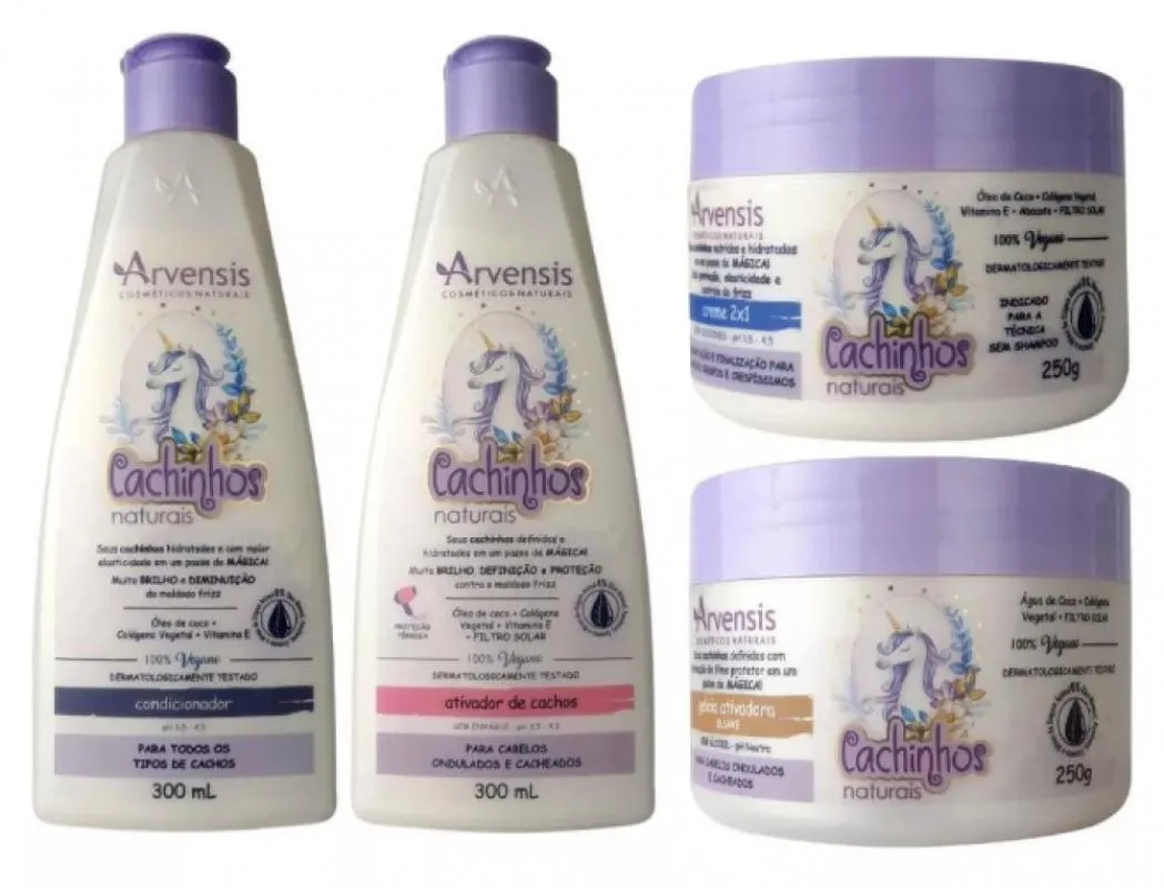 KIT ARVENSIS CACHINHOS CONDICIONADOR ATIVADOR ONDULADO CREME 2X1 GELEIA