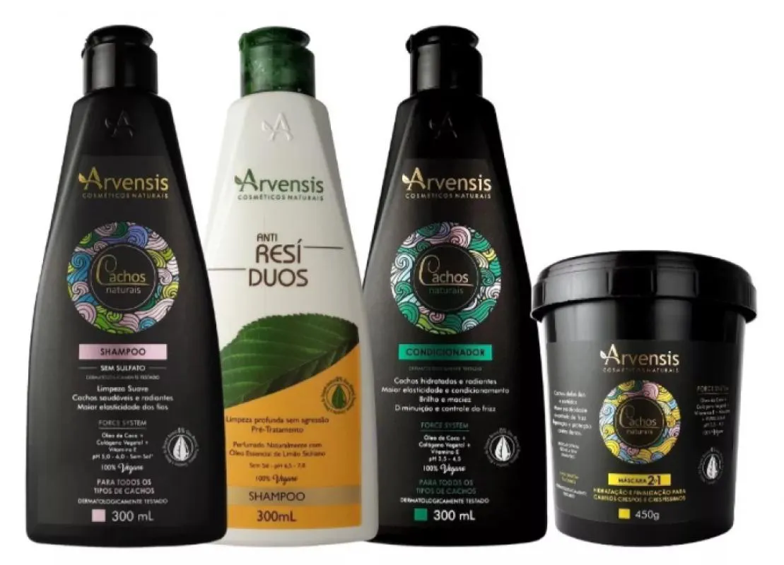 KIT CACHOS ARVENSIS SHAMPOO + CONDICIONADOR + MáSCARA 2X1 450G SHAMPOO ANTI RESíDUO