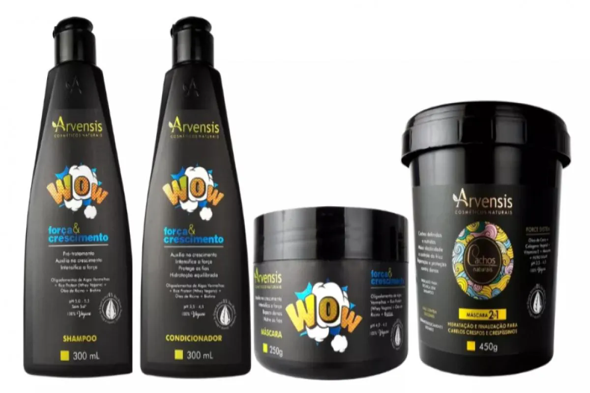 KIT ARVENSIS WOW SHAMPOO CONDICIONADOR MASCARA + MáSCARA 2X1 CACHOS