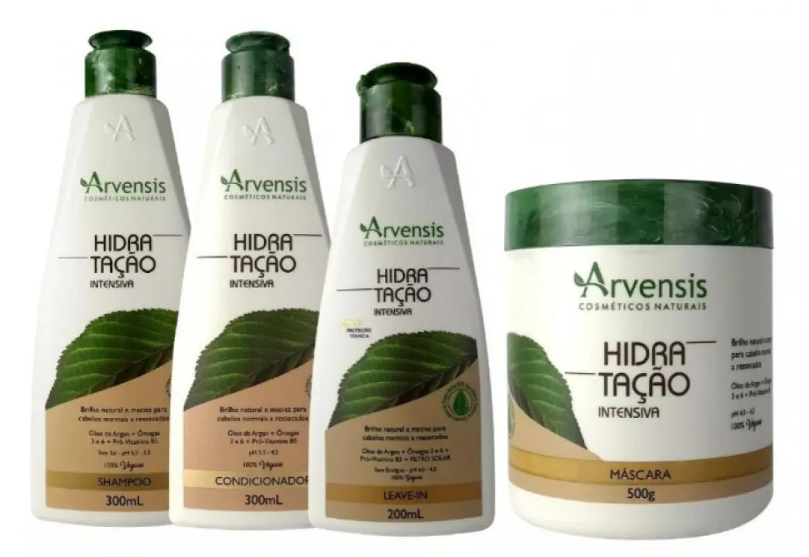KIT ARVENSIS HIDRATAçãO SHAMPOO CONDICIONADOR LEAVE-IN MASCARA 500G
