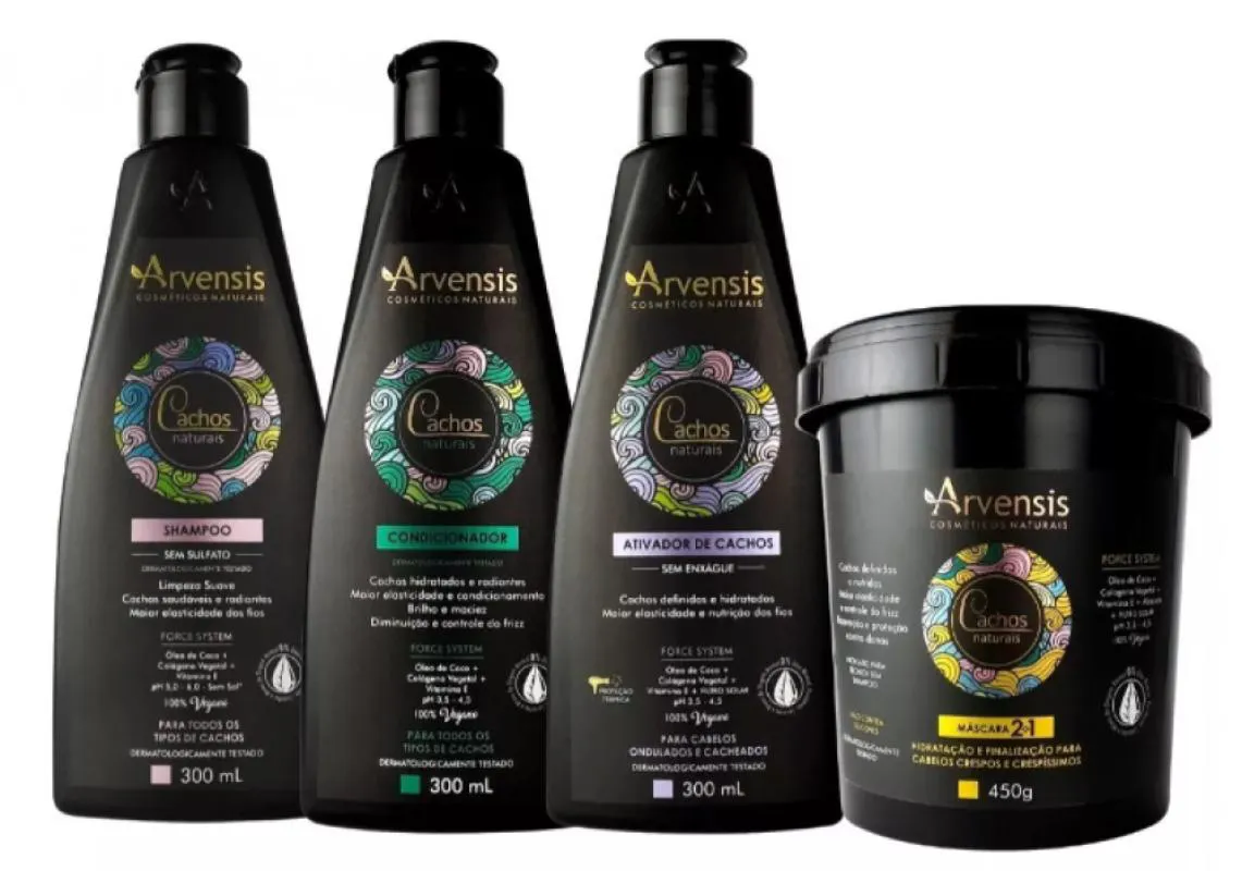 KIT CACHOS ARVENSIS SHAMPOO + CONDICIONADOR + ATIVADOR ONDULADOS + MáSCARA 2X1 450G