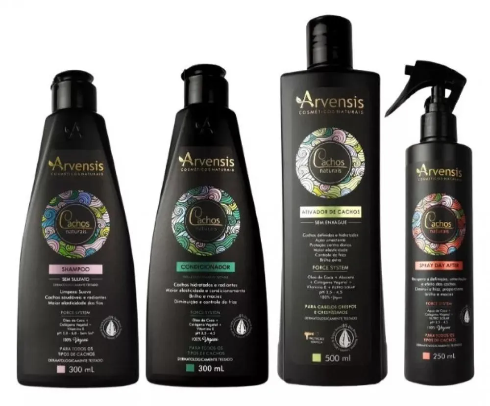 KIT ARVENSIS CACHOS SHAMPOO CONDICIONADOR ATIVADOR CRESPO DAY AFTER