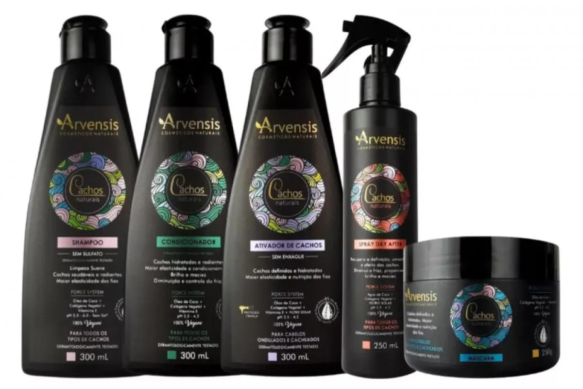 KIT ARVENSIS CACHOS NATURAIS ONDULADOS E CACHEADOS 5 ITENS DAY AFTER CACHOS NATURAIS