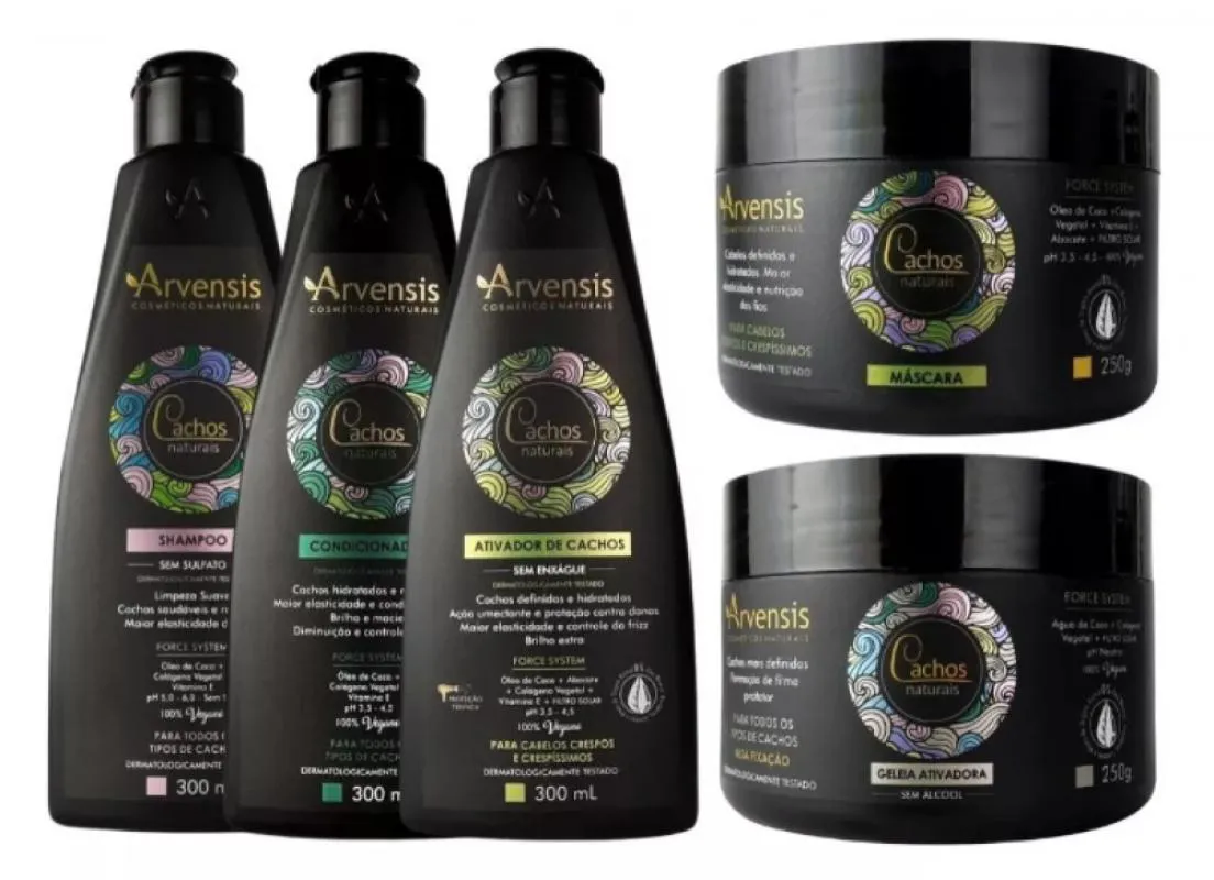 KIT ARVENSIS CACHOS CRESPO E CRESPíSSIMOS + GELEIA ALTA 250G