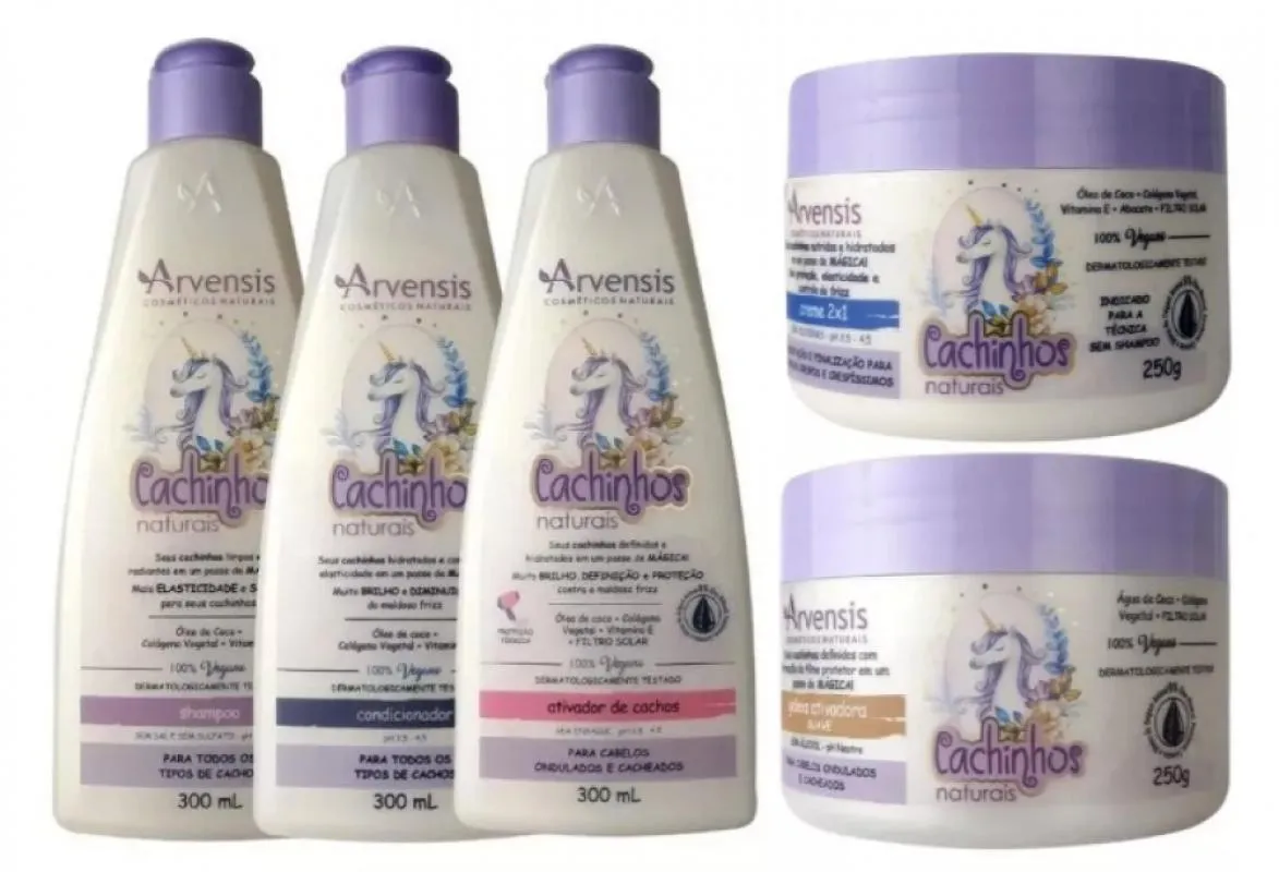 KIT ARVENSIS TRATAMENTO INFANTIL CACHINHOS NATURAIS 5 ITENS
