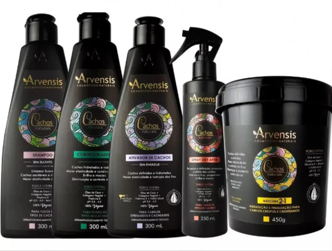KIT ARVENSIS CACHOS SHAMPOO CONDICIONADOR ATIVADOR MáSCARA 2X1 DAY AFTER
