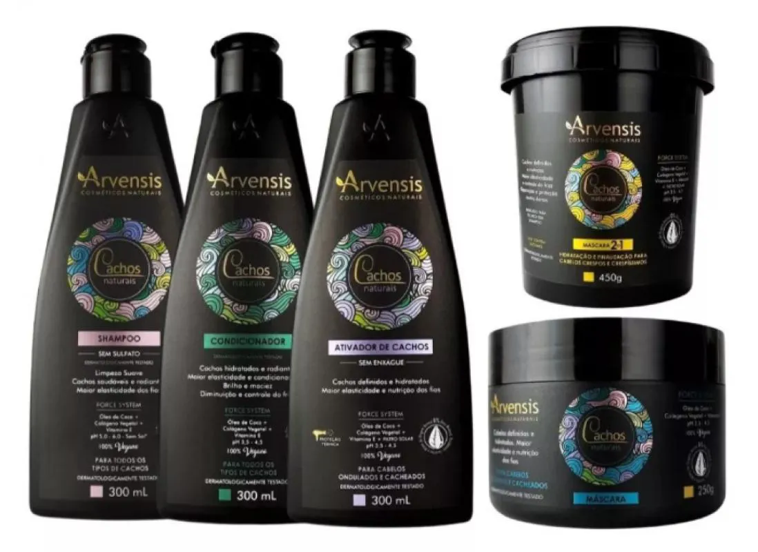 KIT ARVENSIS CACHOS NATURAIS ONDULADOS + MASCARA 2X1 450G