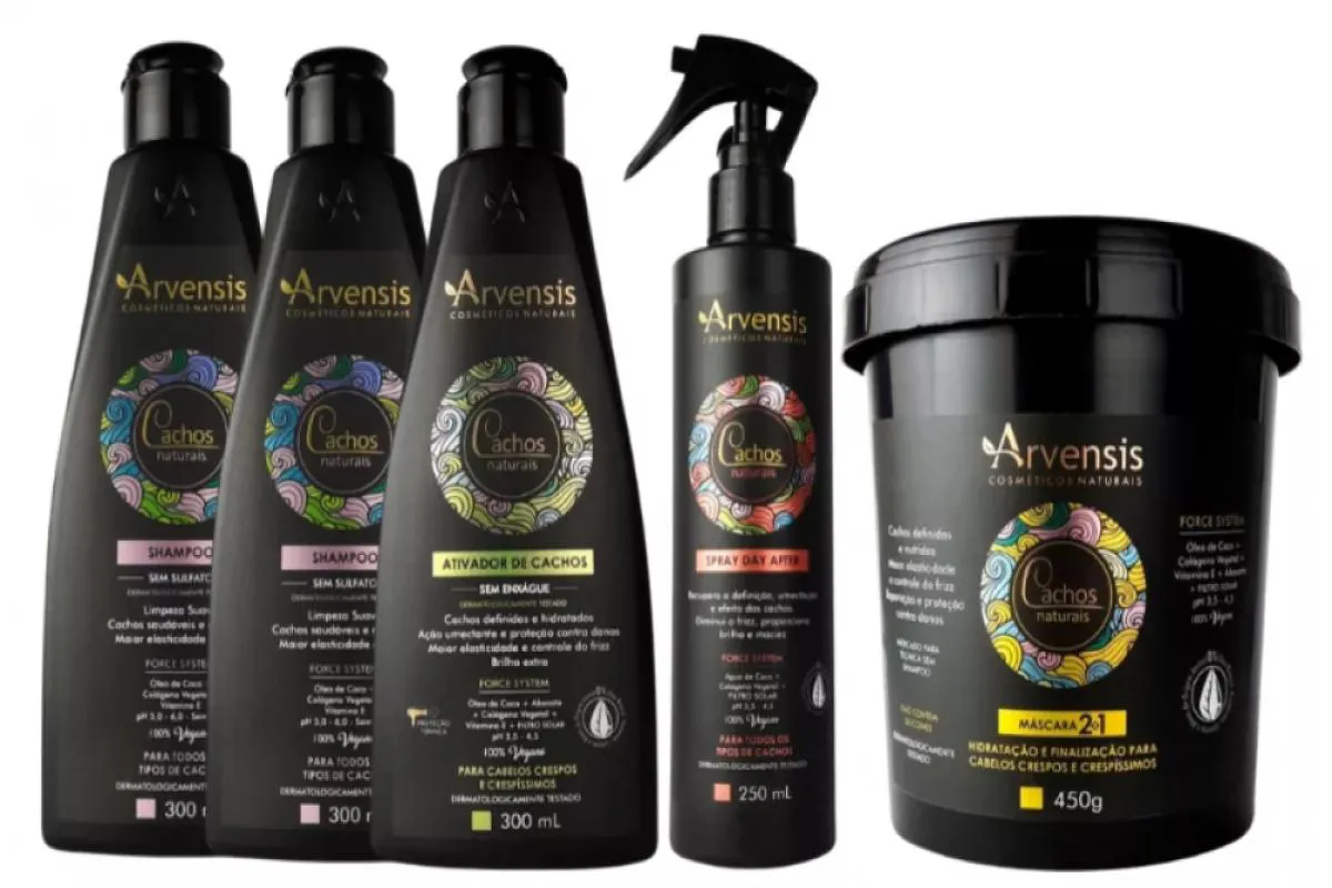 DISPONIBILIDADE: IMEDIATA KIT ARVENSIS CACHO 2 SHAMPOO + ATIVADOR CACHOS CRESPOS E CRESPíSSIMOS + DAY AFTER + MASCARA 2X1