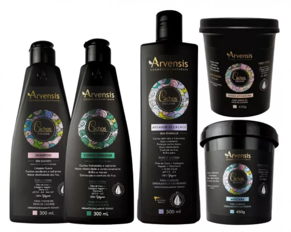 KIT ARVENSIS ONDULADOS SHAMPOO CONDICIONADOR ATIVADOR MáSCARA GELEIA SUAVE