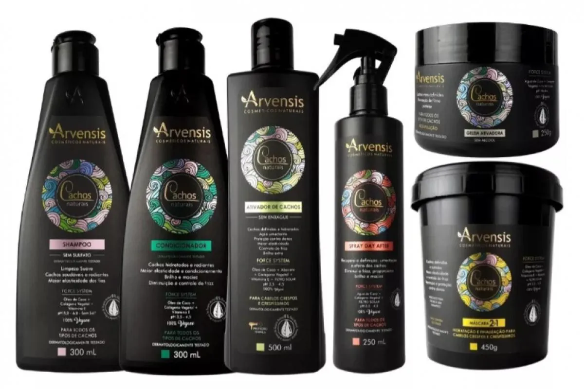 KIT ARVENSIS CACHOS SHAMPOO CONDICIONADOR ATIVADOR MASCARA 2X1 DAY AFTER GEL ALTA