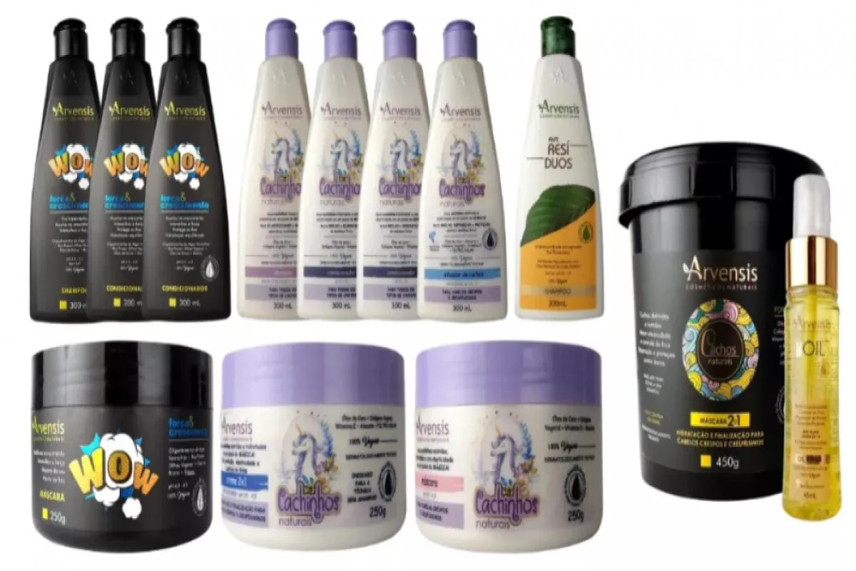 KIT ARVENSIS WOW CACHINHOS CACHOS CRESPOS TEC OIL 13 ITENS
