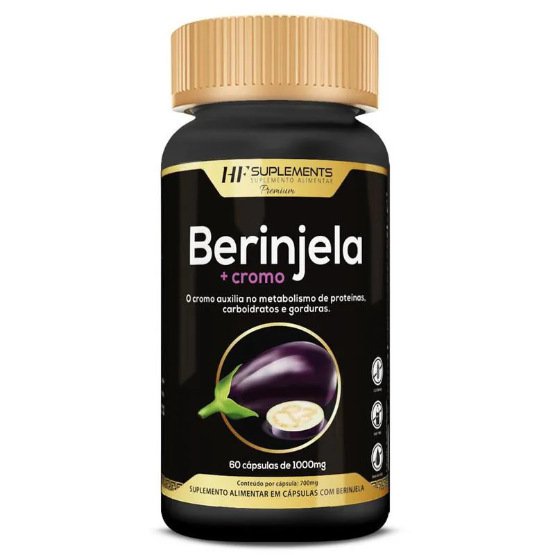 Suplemento HF Suplements Berinjela + Cromo Premium 1000mg 60 cápsulas