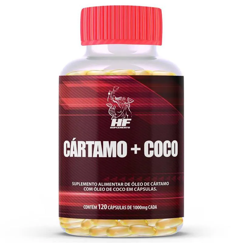 Suplemento HF Suplements Óleo De Cartamo com Óleo de Coco 120 Cápsulas 1000mg