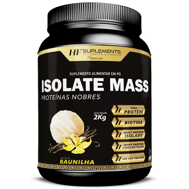 Hipercalórico HF Suplements Isolate Mass Proteínas Nobres Baunilha 2kg