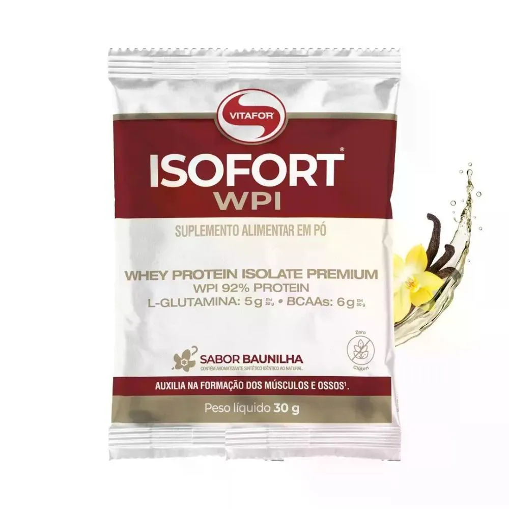 Whey Protein Isolada Vitafor ISOFort Sachê Baunilha 30g