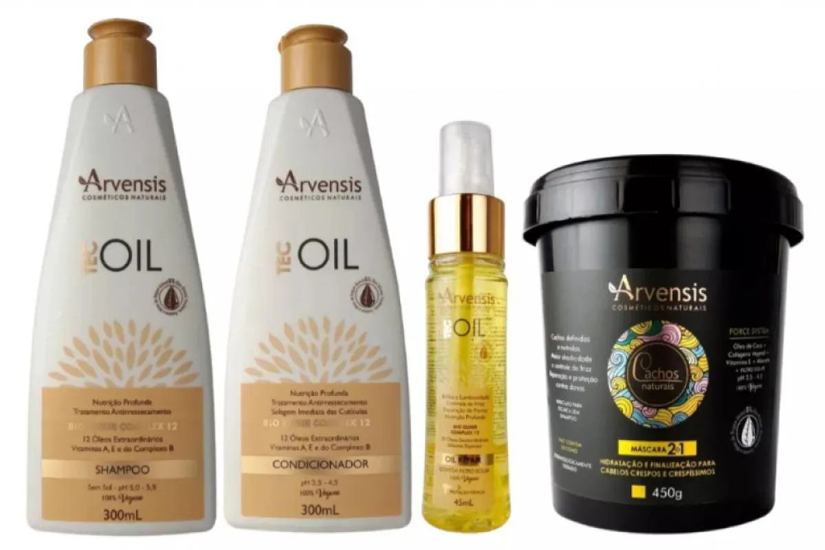 KIT ARVENSIS TEC OIL SHAMPOO CONDICIONADOR FINALIZADOR + MáSCARA 2X1