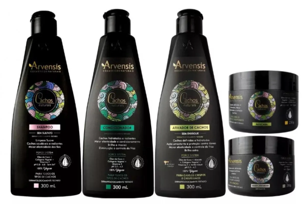 KIT ARVENSIS CACHOS SHAMPOO CONDICIONADOR ATIVADOR GELEIA MáSCARA