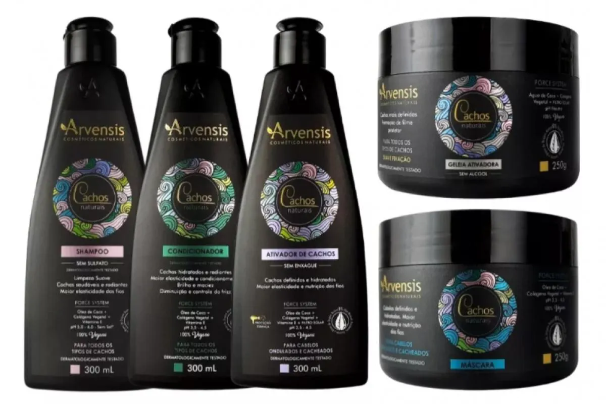 KIT ARVENSIS CACHOS ONDULADOS GELEIA SUAVE 5 ITENS
