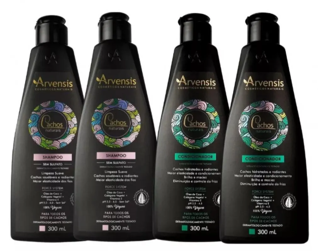KIT CACHOS 2 SHAMPOOS + 2 CONDICIONADORES 300ML ARVENSIS