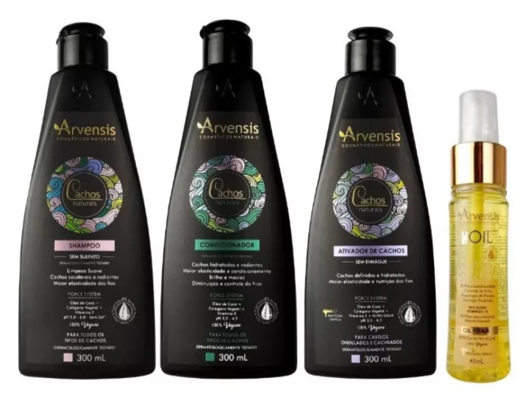 KIT ARVENSIS CACHOS NATURAIS + ÓLEO REPARADOR TEC OIL