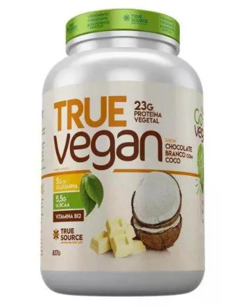 Proteína Vegetal True Source True Vegan Chocolate Branco com Côco 837g