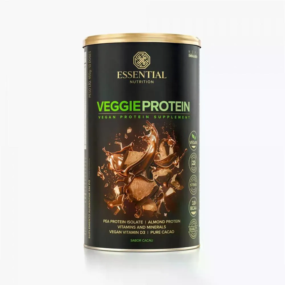 Suplemento de Proteína Vegetal Essential Nutrition Cacau 455g