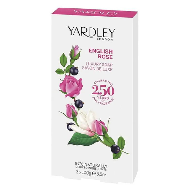 KIT SABONETES EM BARRA ENGLISH ROSE 3 X 100G CADA´