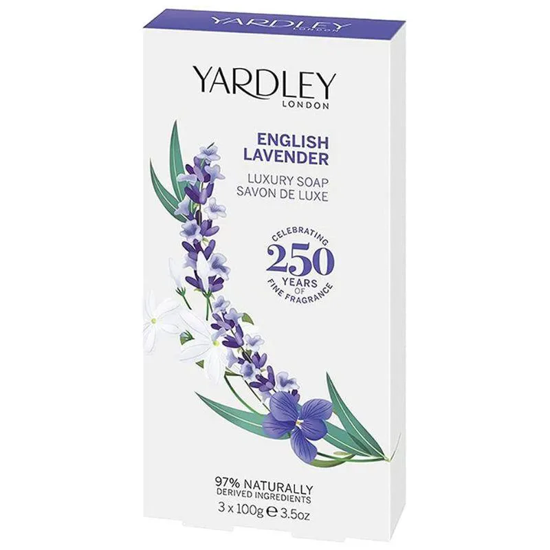 KIT SABONETES EM BARRA ENGLISH LAVENDER 3 X 100G CADA - NEW BOX