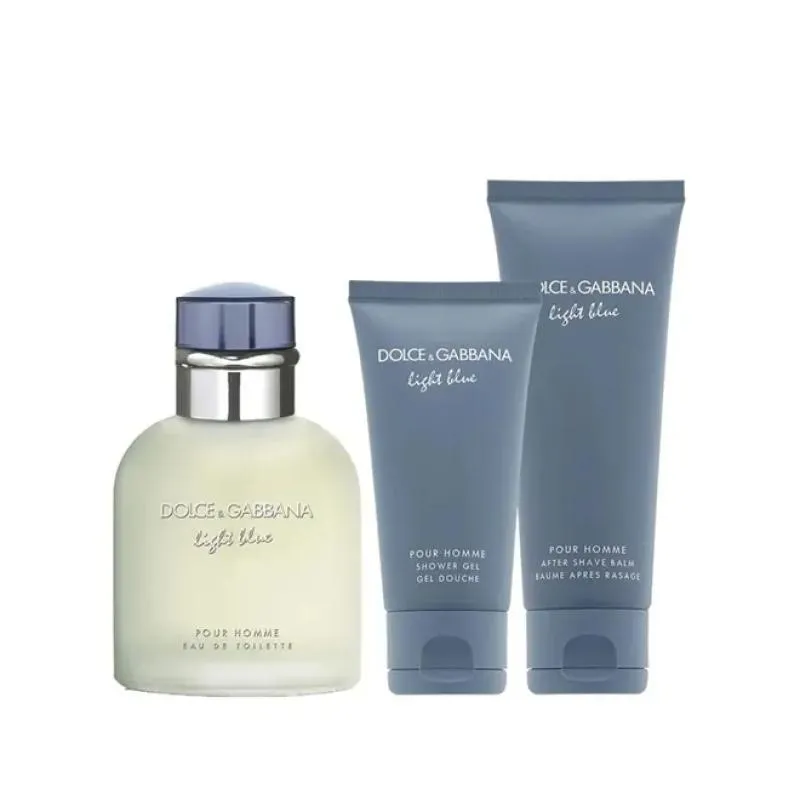 Kit Light Blue Dolce & Gabbana Masculino Eau de Toilette 125ml + After Shave 50ml + Shower Gel 50ml
