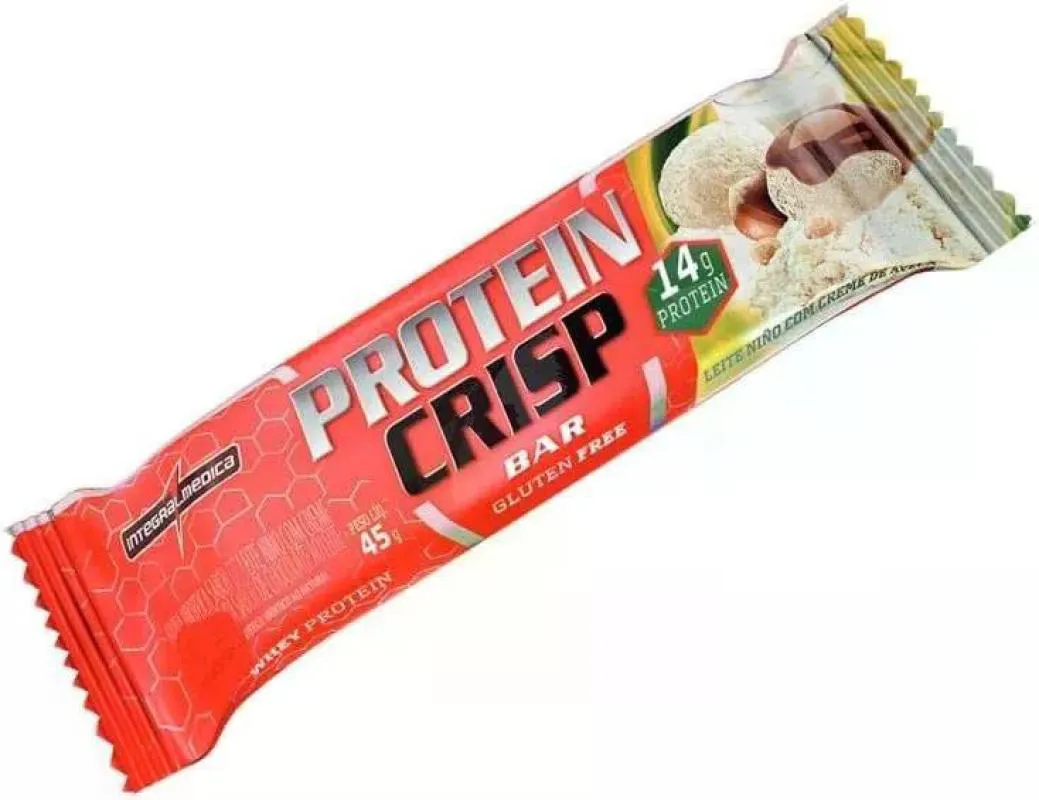 Barra de Proteína Whey Integralmedica Protein Crisp Bar Leite Ninho com Creme de Avelã 45g