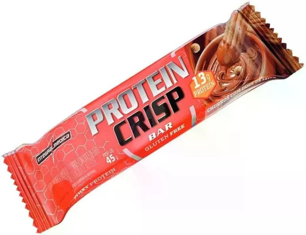 Barra de Proteína Whey Integralmedica Protein Crisp Bar Churros com Doce de Leite 45g 
