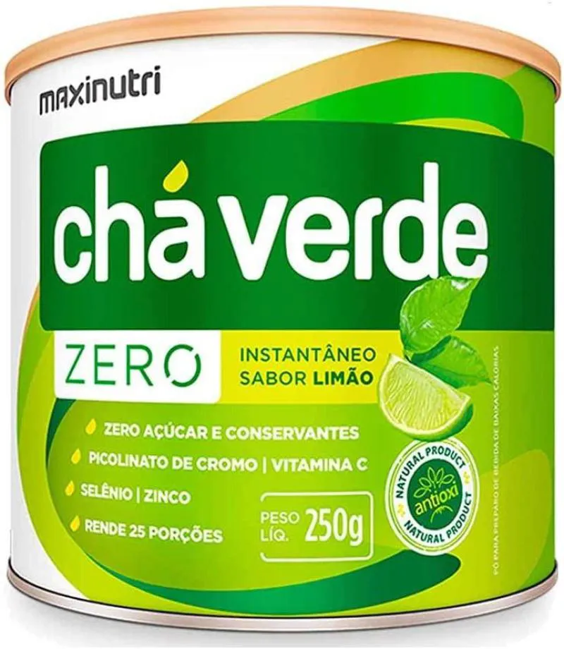 CHA VERDE SOLúVEL ZERO 250G LIMAO - MAXINUTRI