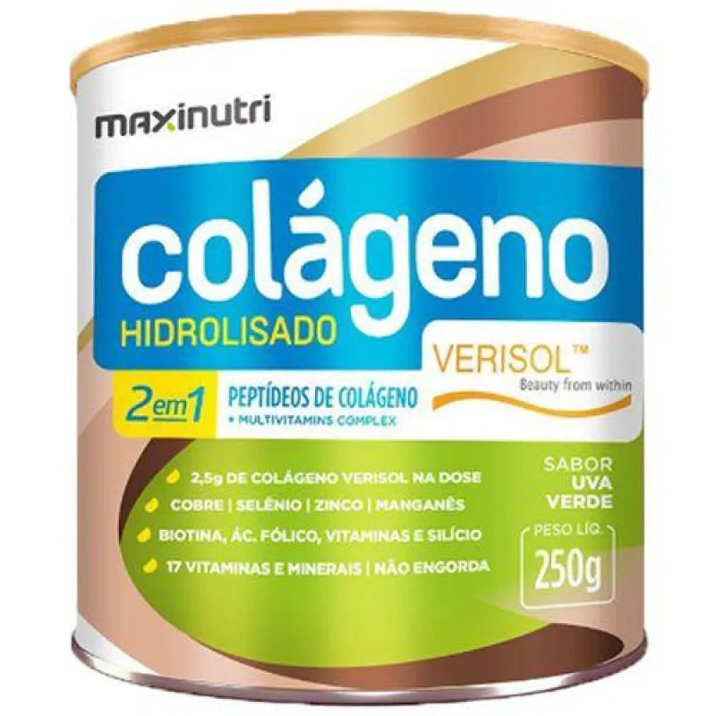 COLáGENO HIDROLISADO 2X1 VERISOL UVA VERDE 250G MAXINUTRI