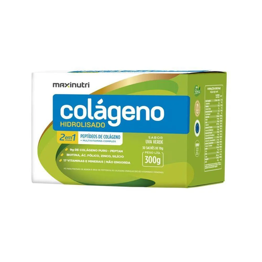 KIT 2X COLáGENO HIDROLISADO UVA VERDE 30X10G - MAXINUTRI